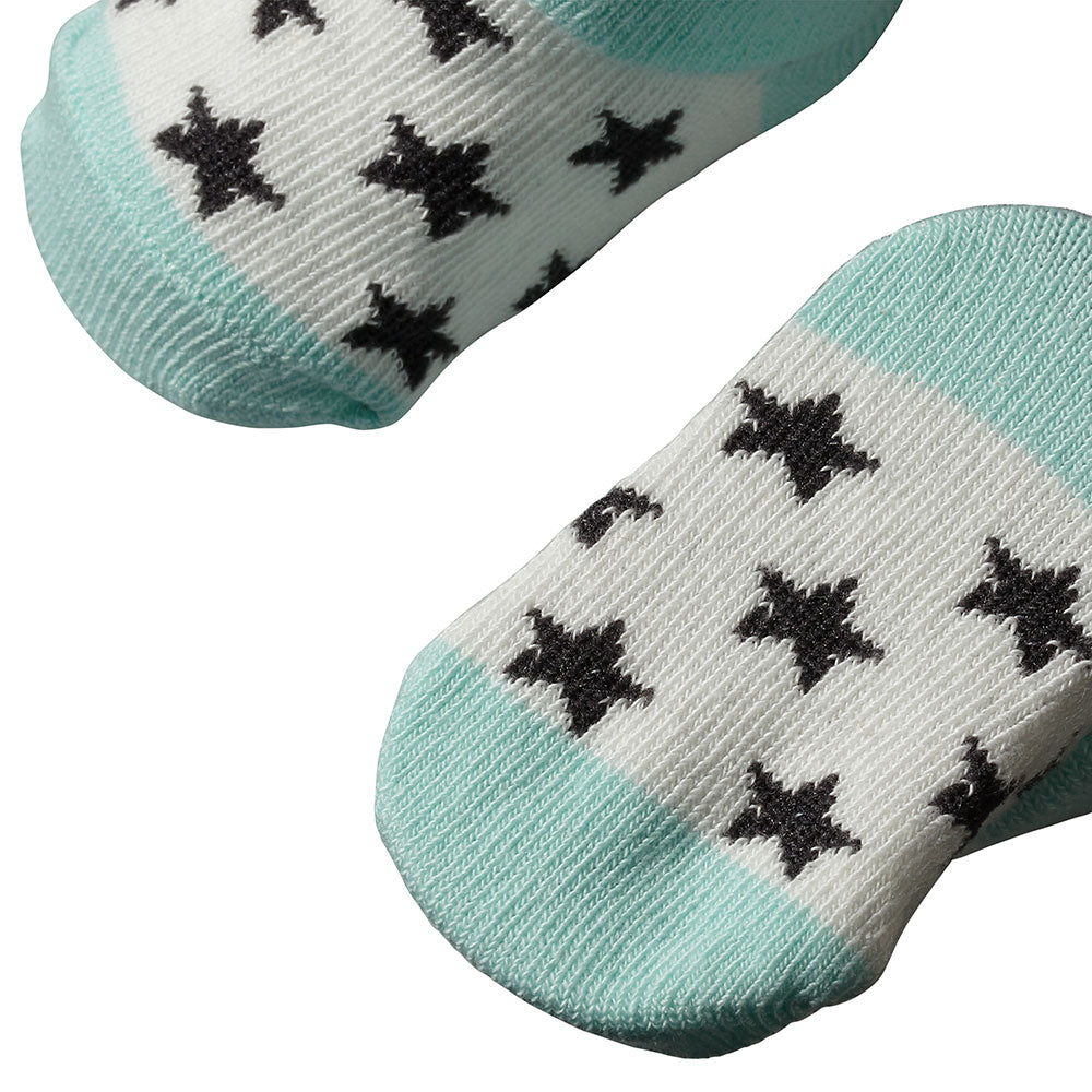 Chaussettes bébé à motif étoiles menthe et blanc du coffret cadeau bébé Forest