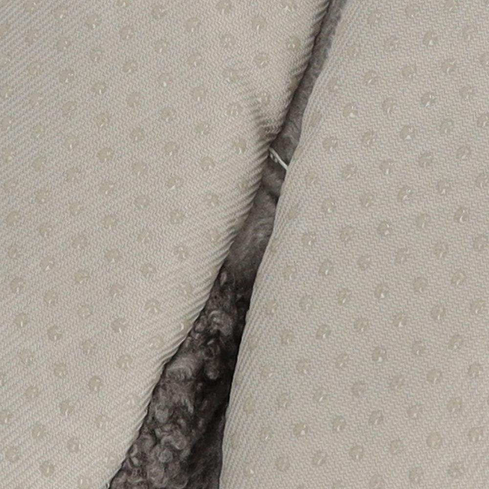 Bas des chaussons bébé peluche gris avec picots antidérapants