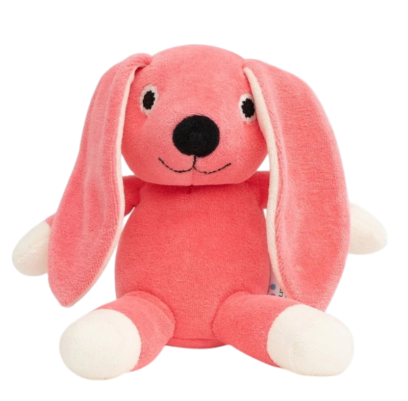 Peluche lapin rose bio de natureZOO en coton certifié biologique pour bébé à partir de 0 mois