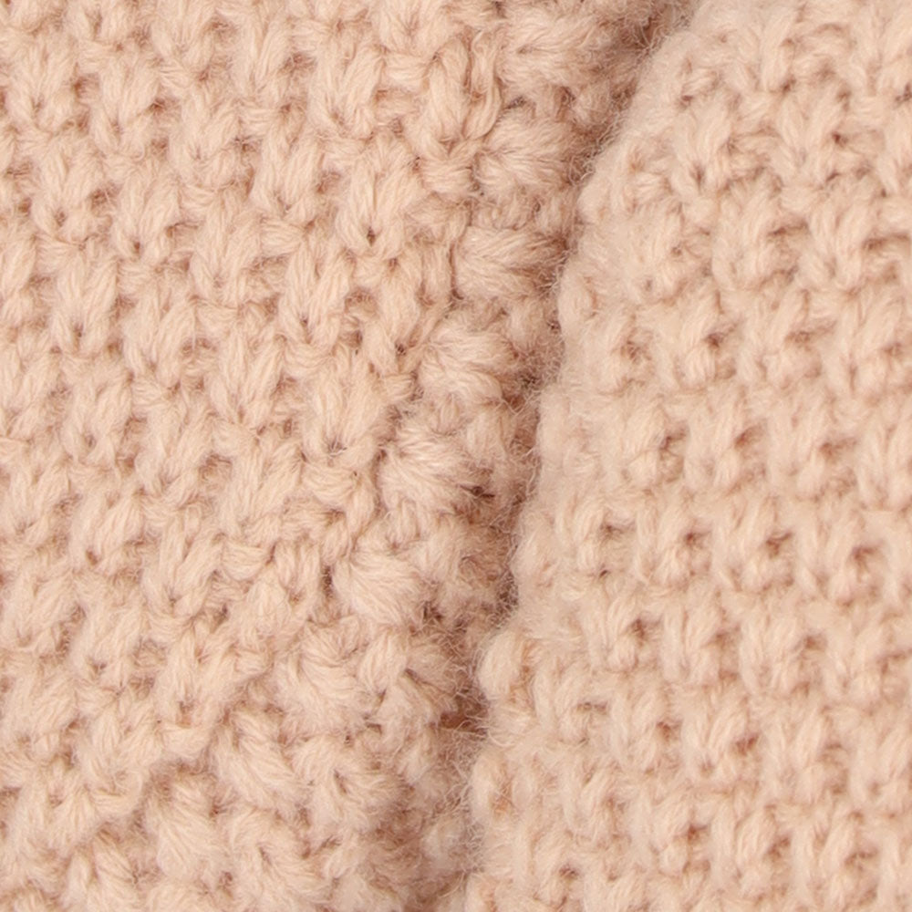 Photo détaillée de la vieille structure tricotée rose des chaussures bébé Apollo