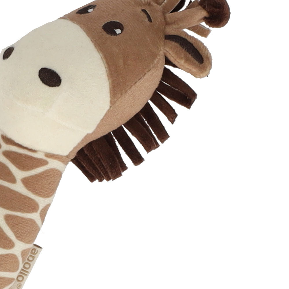 Hochet girafe doux marron et crème du coffret cadeau Apollo Baby