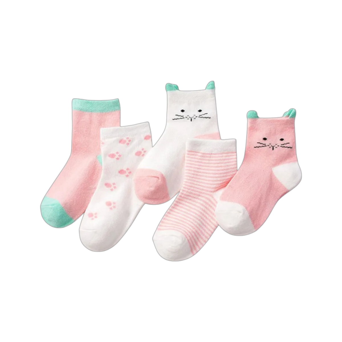 Socken aus Baumwolle 5er-Set Rosa