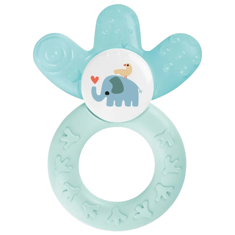Cooling teething ring elephant blue with cooling element for babies from 4 months