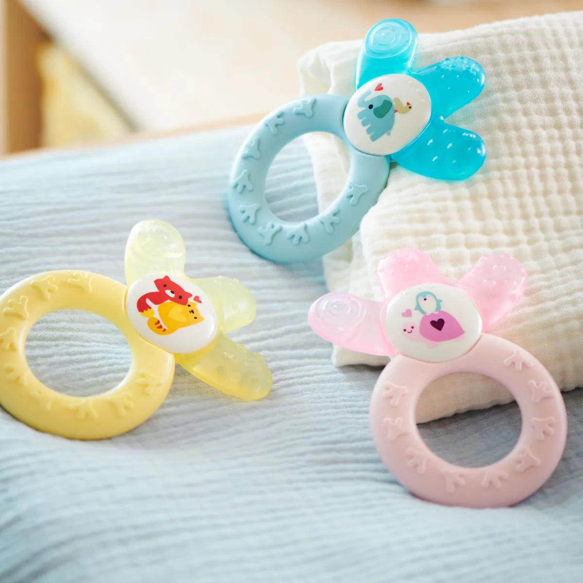 Kühlbeissringe für Babys mit kühlendem Element zur Unterstützung während der Zahnungsphase