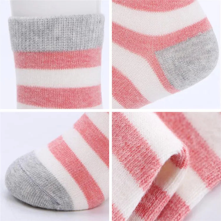 Weiche Babysocken in verschiedenen Rosatönen als praktisches 5er Set
