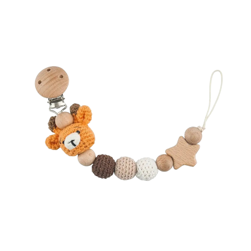Schnullerkette Giraffe Orange