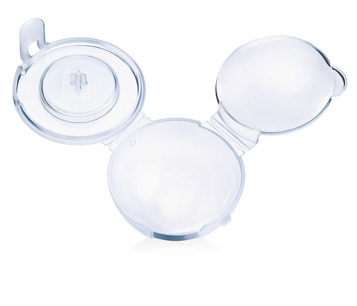 Hygienic protective cover with two separate chambers for the baby learning spoon set