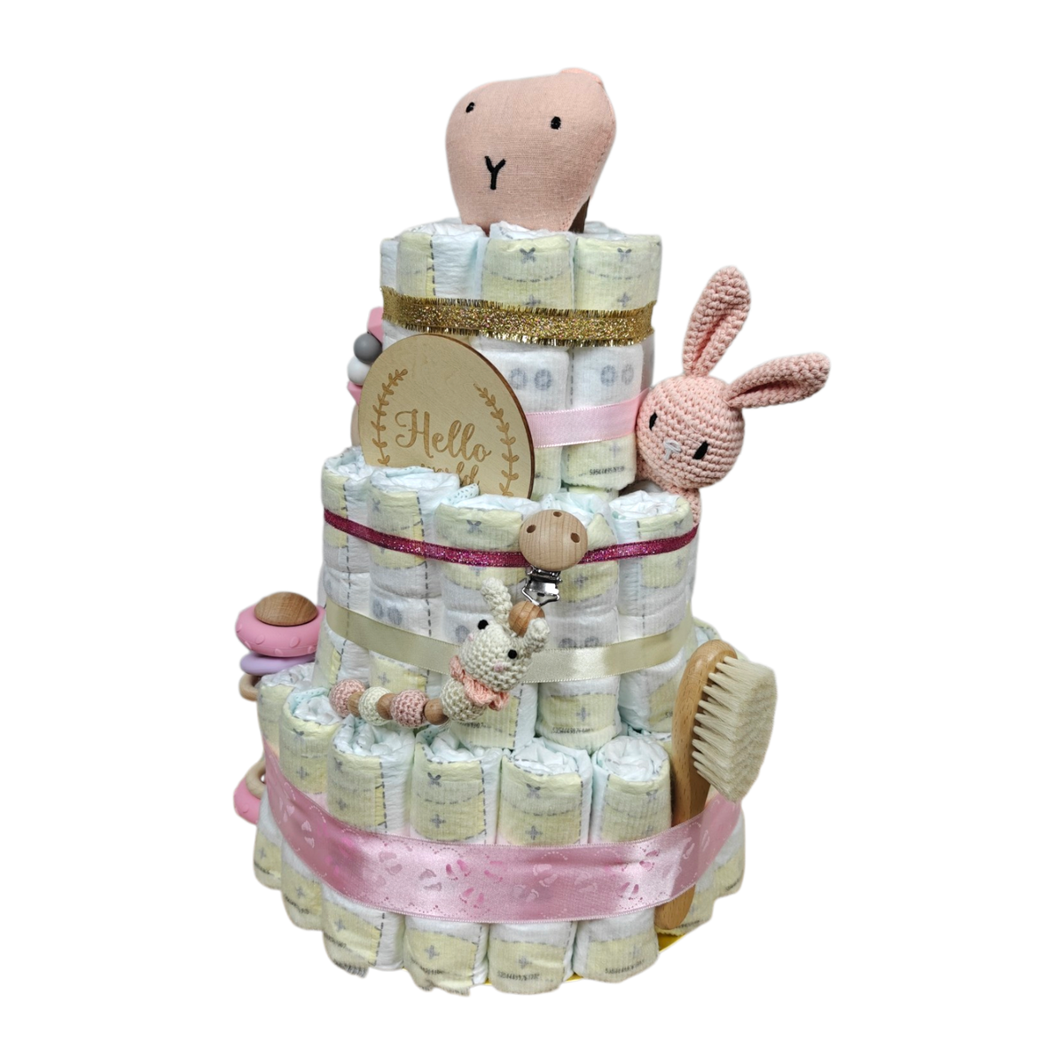 Diaper cake Schnuffel pink