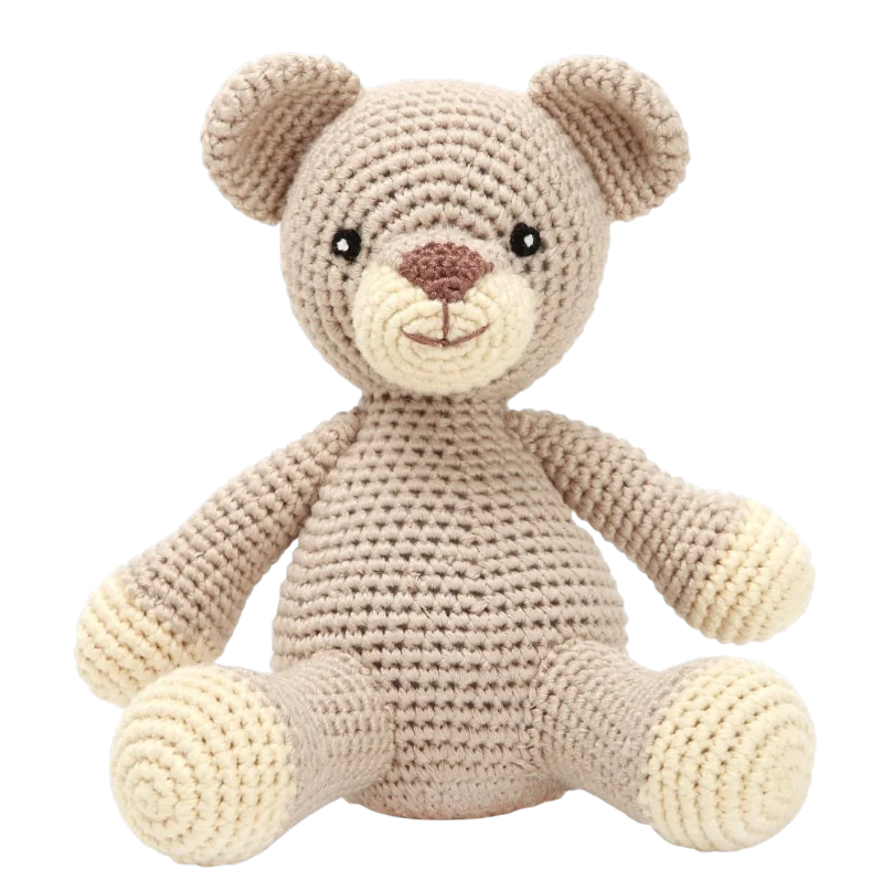 Gehäkelter Teddybär aus Bambusgarn – gehäkelte Plüschtiere für Babys