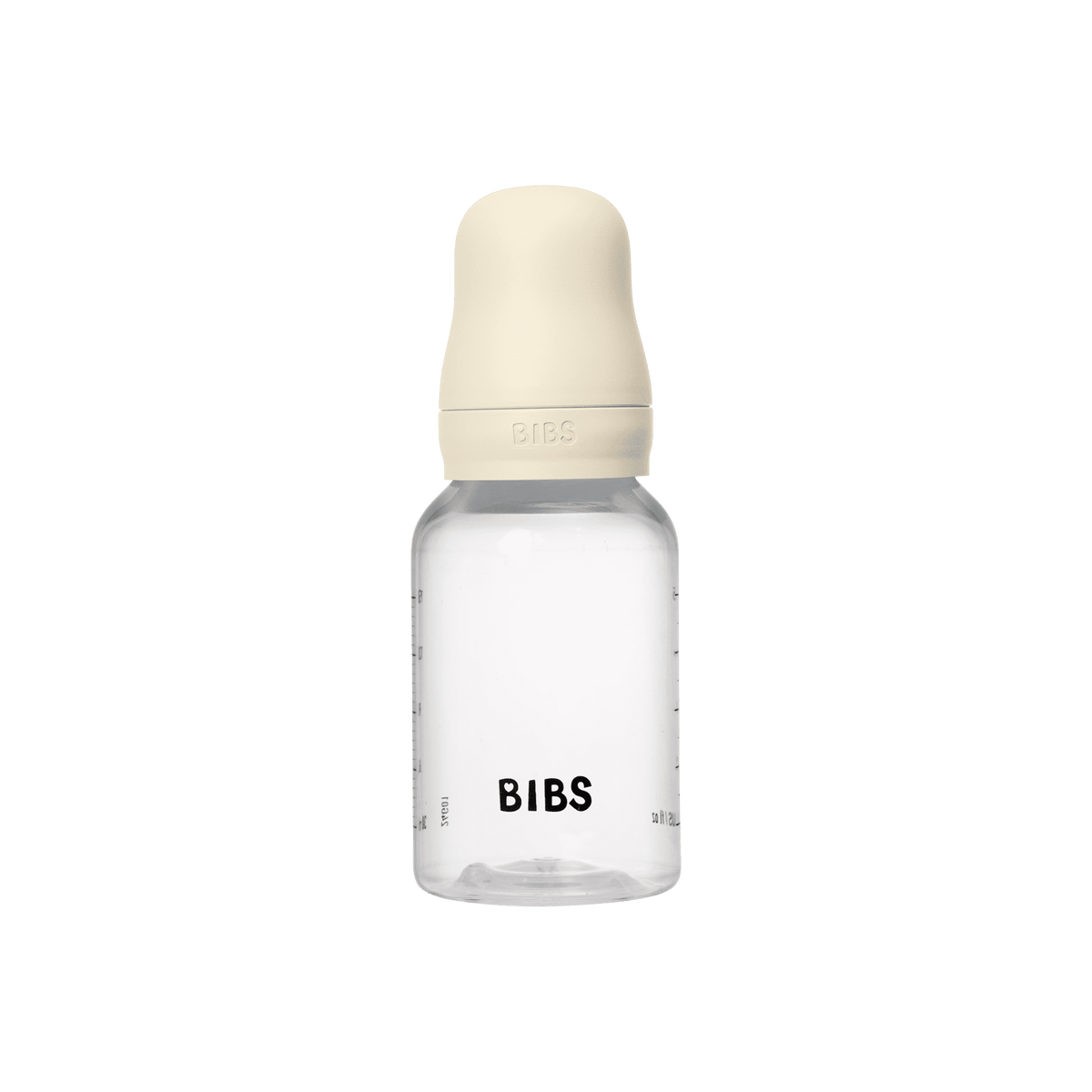 Biberon BIBS 150 ml crema (Avorio) con tappo protettivo, sistema anticoliche e tettarella in lattice naturale