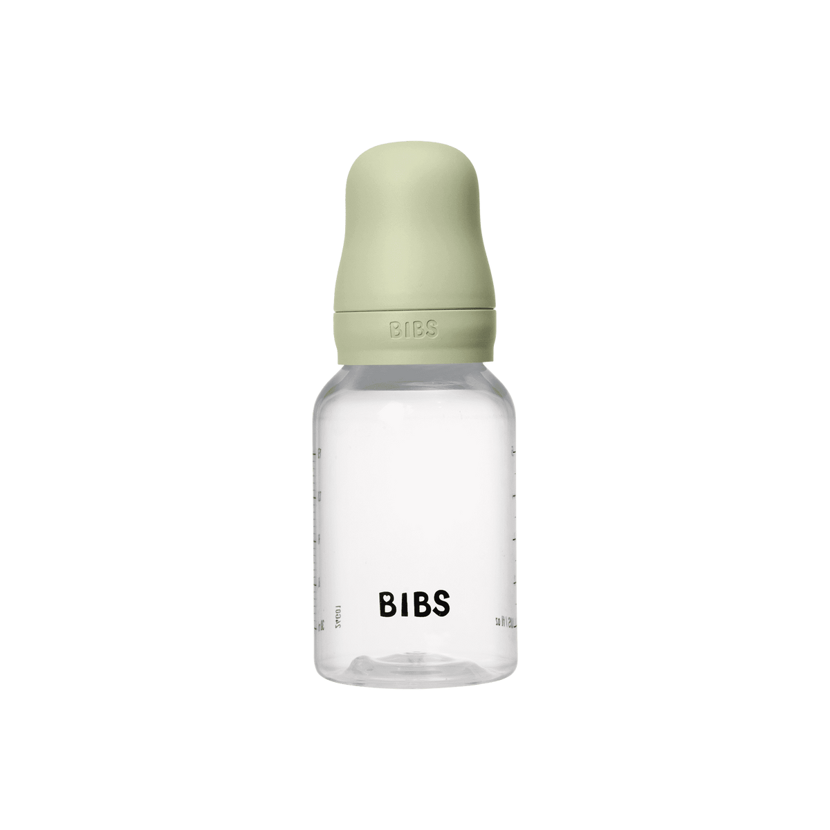 BIBS Babyflasche 150 ml Grün (Sage) mit Schutzkappe, Naturlatex-Sauger und Anti-Kolik-System