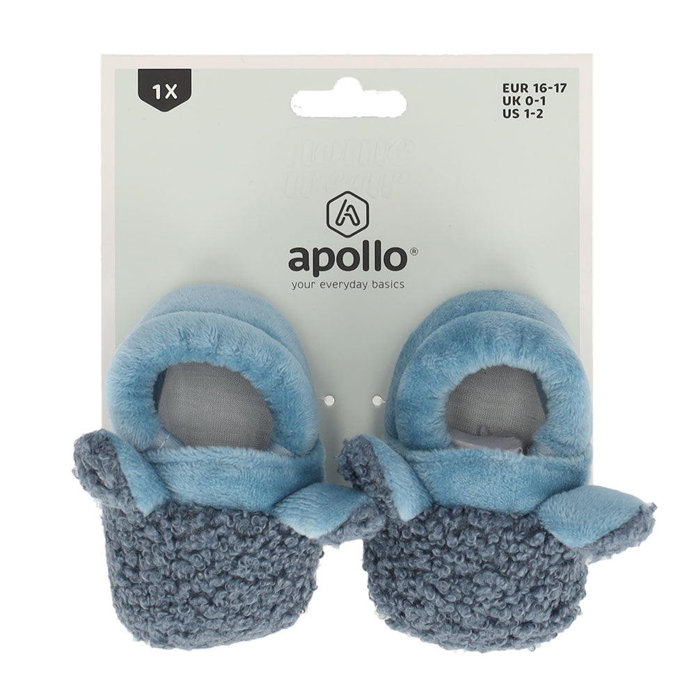 Blaue Apollo Babyschuhe in Grösse 16/17 auf der Originalverpackung