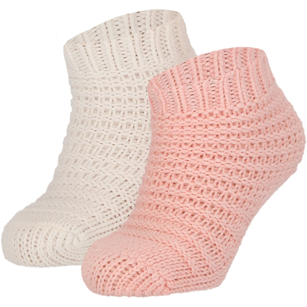Babysocken im Strickdesign in Rosa und Creme