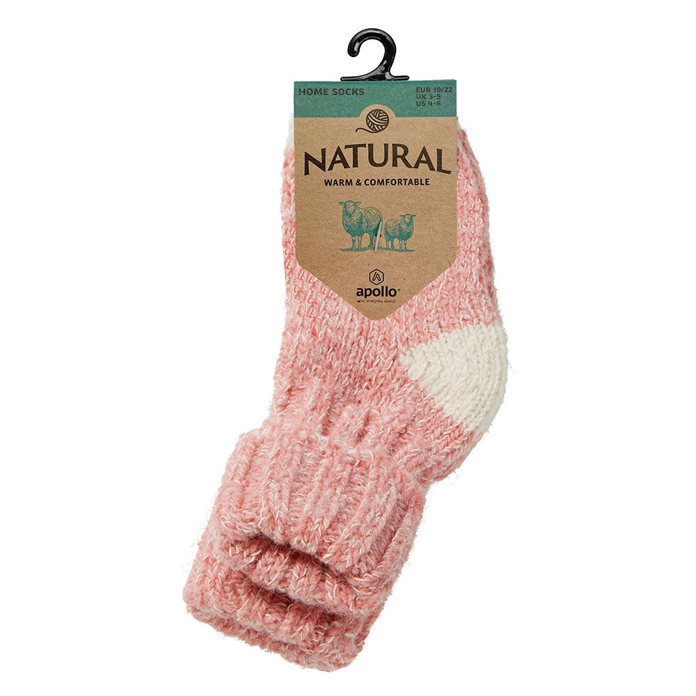 Babysocken 2er-Set Wolle Rosa in der Natural Verpackung