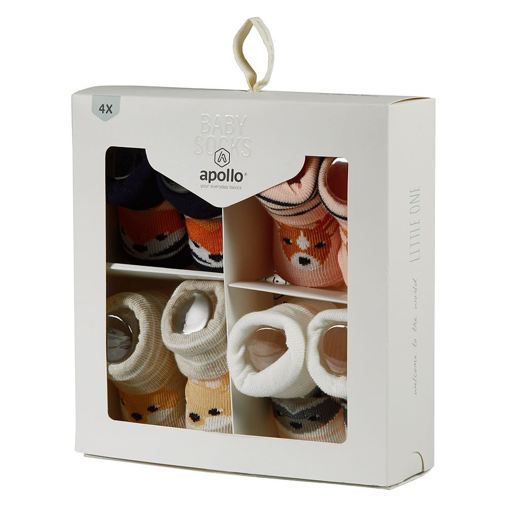 Apollo Babysocken für Neugeborene in Geschenkbox mit vier Designs