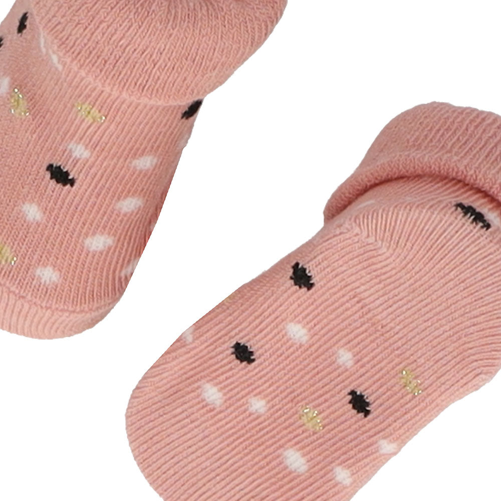 Chaussettes bébé roses au motif ludique assorties au coffret cadeau bébé lapin