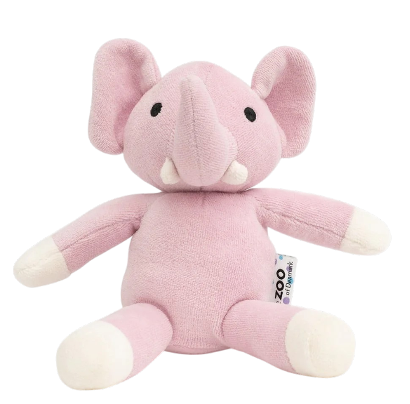 Peluche éléphant bio rose de natureZOO en coton certifié biologique pour bébé à partir de 0 mois