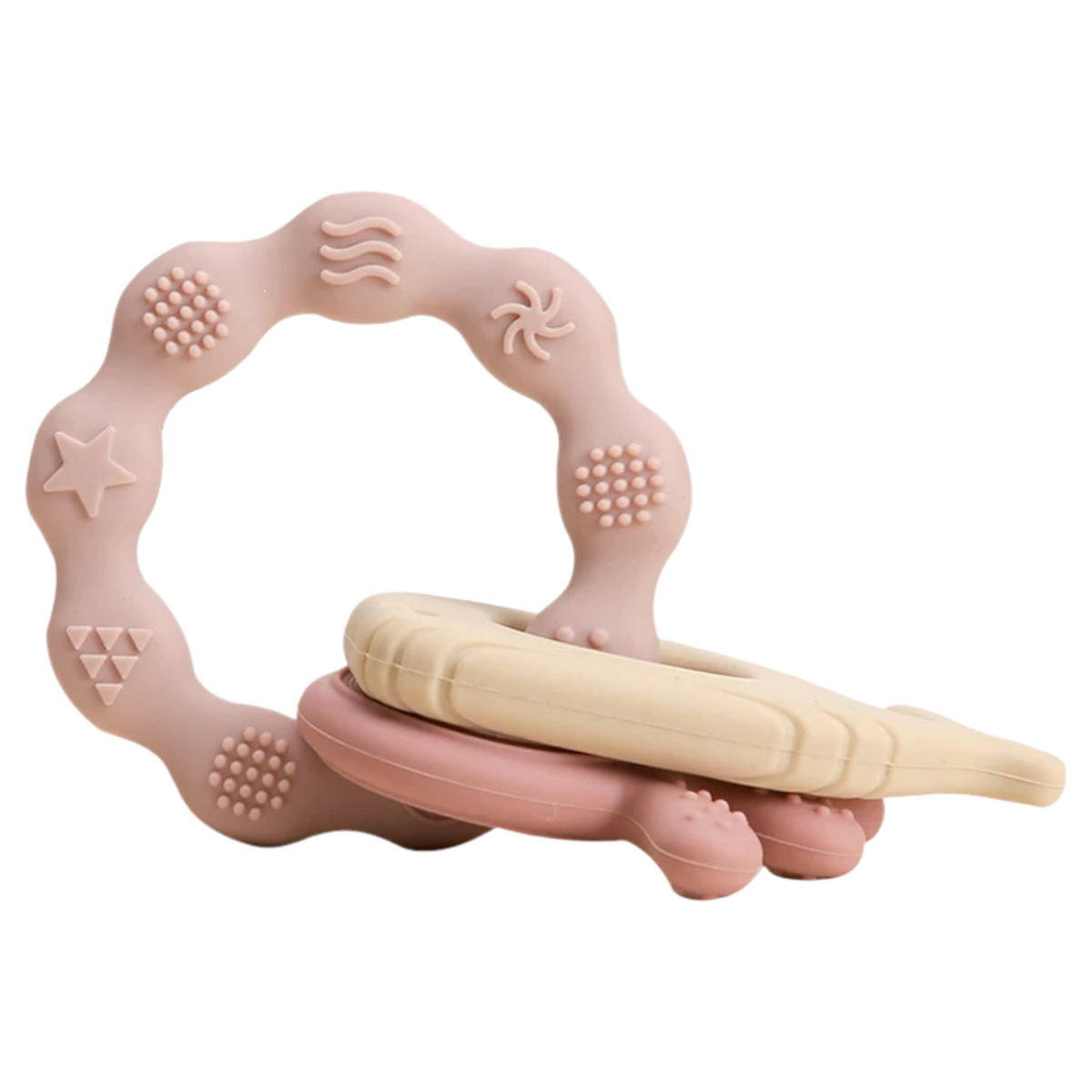 Der Hello World Beissring Walfisch Rosa [10,5x7cm] ist ein weicher, rosafarbener Beißring aus Silikon in Form eines Wals - perfekt als Baby Zahnen Beißring Silikon, um das Zahnfleisch Ihres Kindes sanft zu beruhigen.