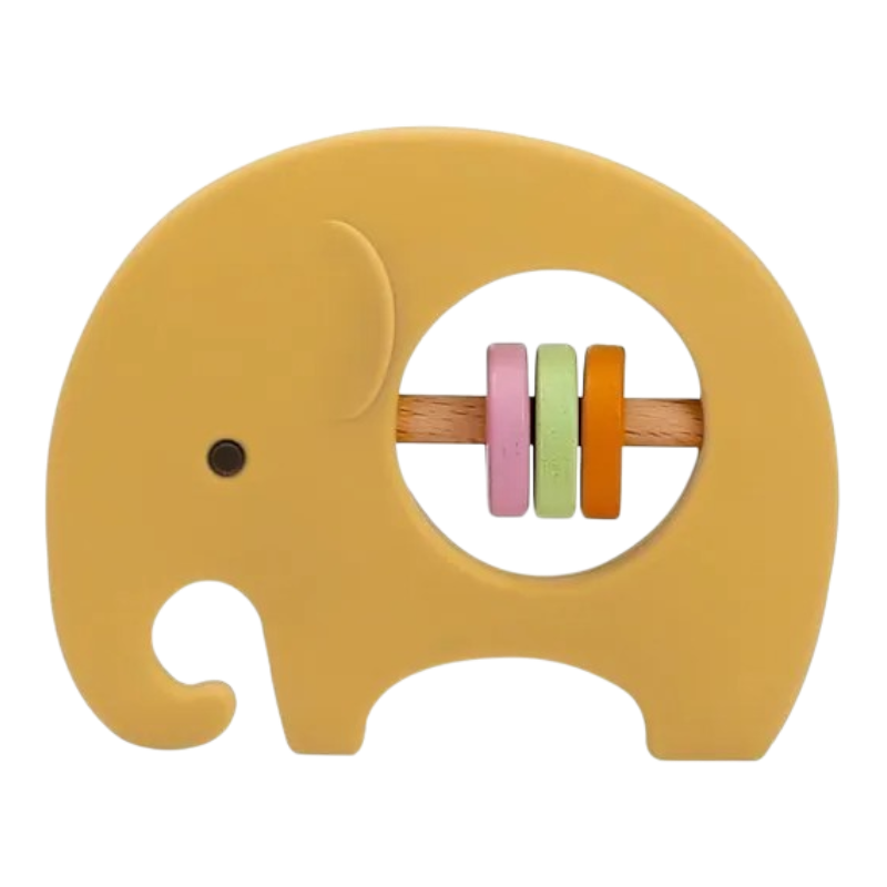 Der Elefant Gelb aus Silikon [9x6,8cm] von Hello World ist ein gelbes Spielzeug in Form eines Elefanten, das sich perfekt als Beißring für die Kleinen eignet. Sein niedliches Design und das weiche Material machen ihn ideal für die Beruhigung des Zahnfleisches und zum Spielen.