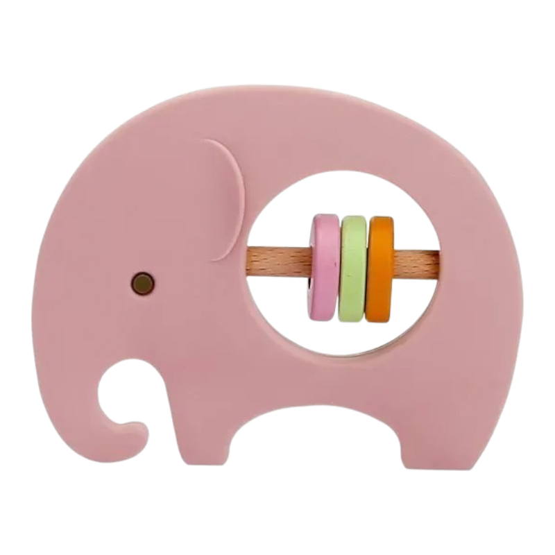 Der Elefant Rosa aus Silikon [9x6.8cm] von Hello World ist ein charmantes Geschenk für Kinder - weich, bunt und ideal zum Spielen.