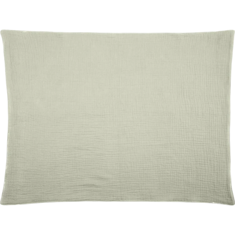 Das Multifunktionstuch Grün [55x65cm] von Hello World ist ein umweltfreundliches Babytuch mit subtiler Textur, rechteckig und in dezentem Beige, präsentiert vor weißem Hintergrund.