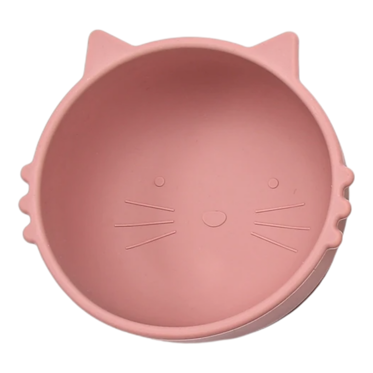 Die Hello World Schüssel rund Katze Pink [12x5cm] ist eine runde Silikonschüssel mit Katzenohren und einem geprägten Katzengesicht, die sich durch eine weiche Textur und ein verspieltes Design auszeichnet - perfekt für die Kleinen.