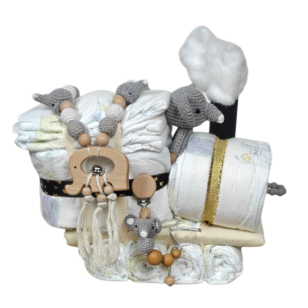 Windelgeschenk Lokomotive [32x35cm]