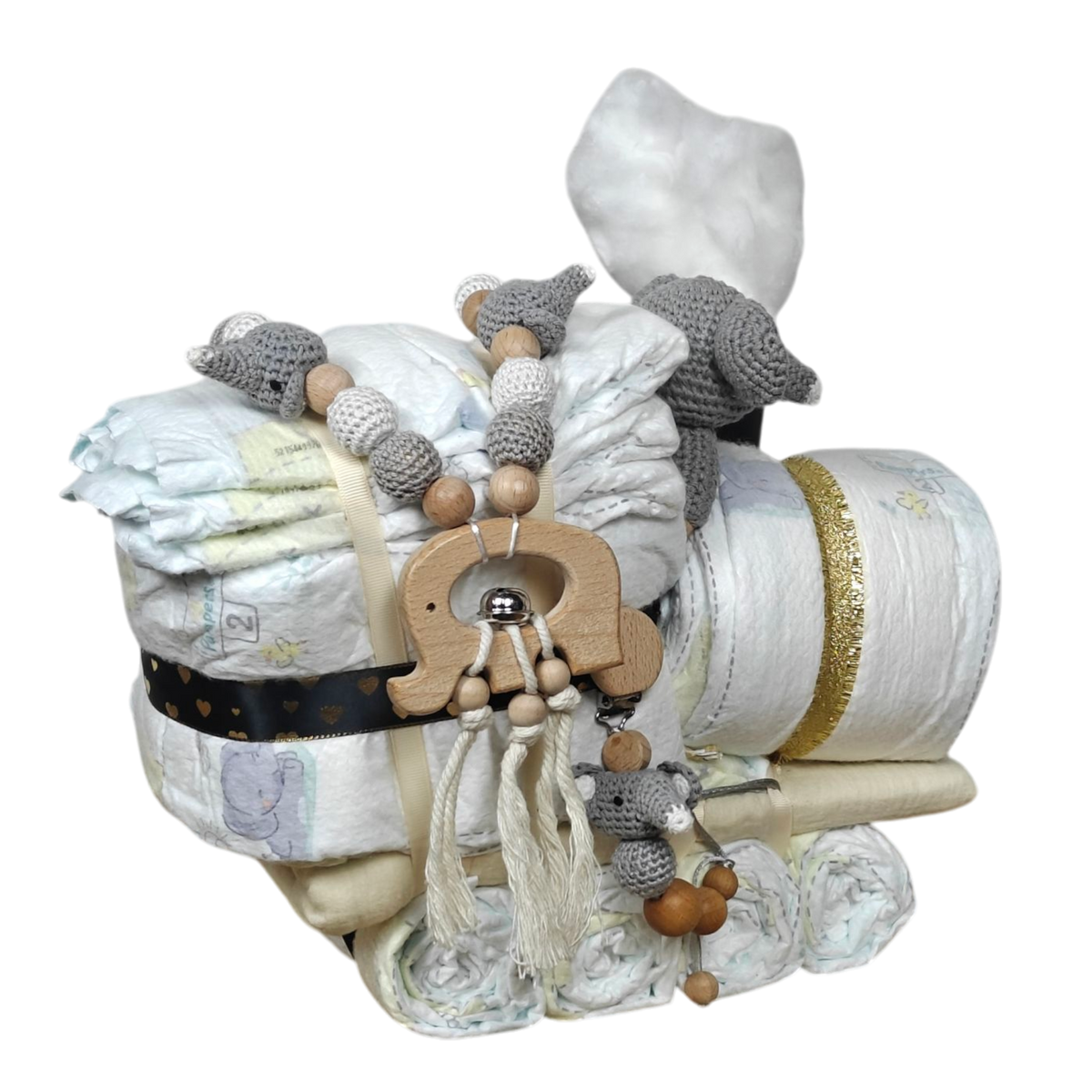 Windelgeschenk Lokomotive [32x35cm]