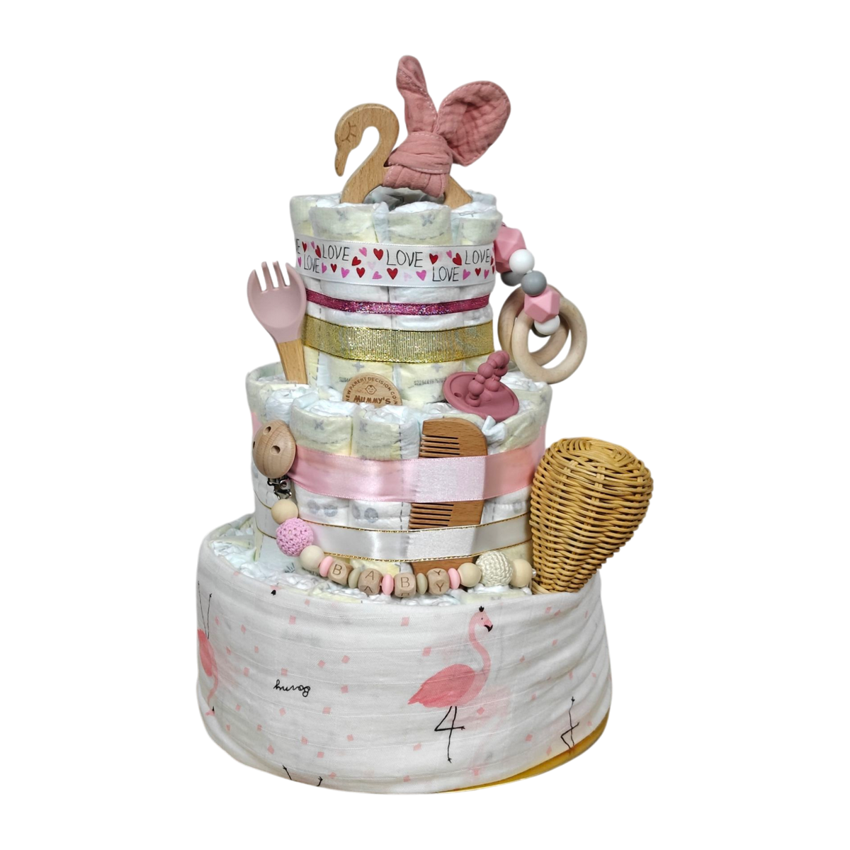 Windeltorte Schwanensee [41x25cm]