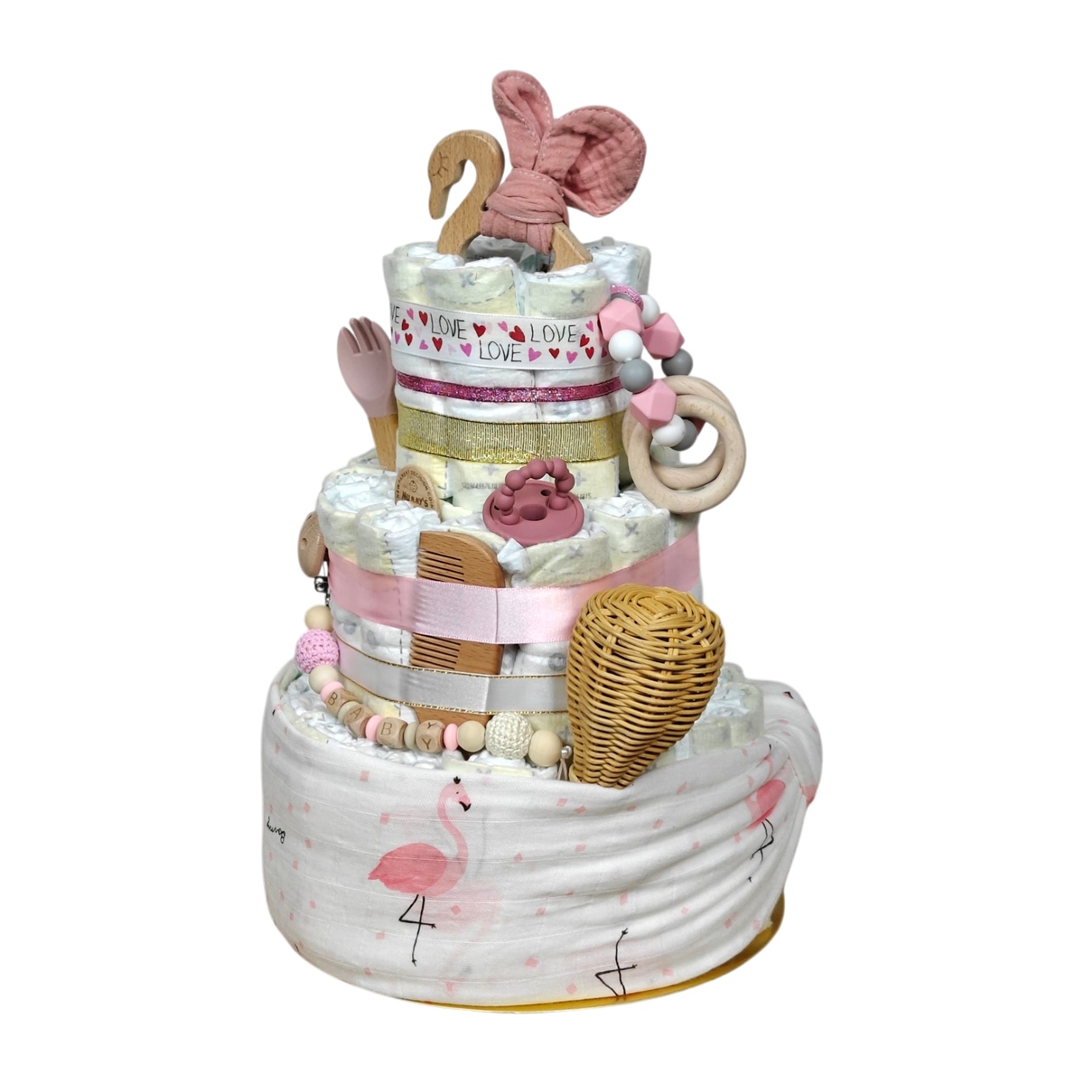 Windeltorte Schwanensee [41x25cm]