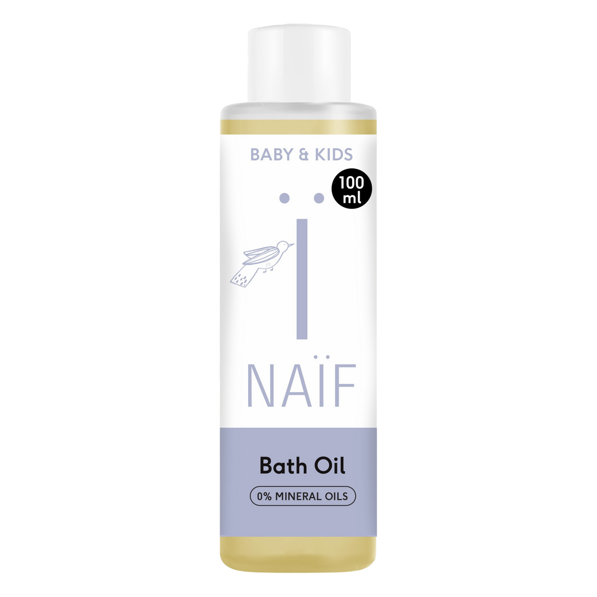 Naïf Baby & Kids bath oil 100 ml for sensitive baby skin with sunflower and cotton seed oil.