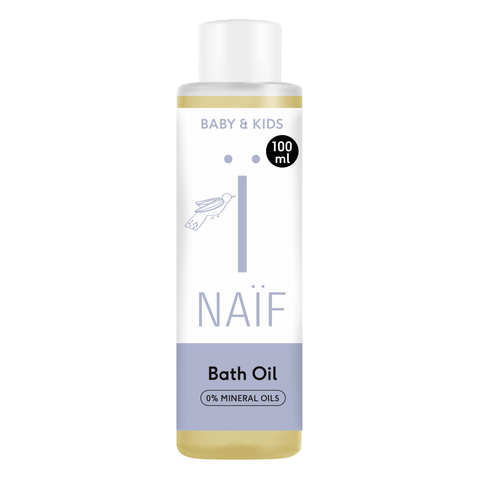 Naïf Baby & Kids bath oil 100 ml for sensitive baby skin with sunflower and cotton seed oil.