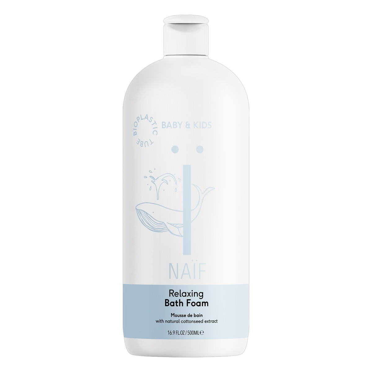 Naïf Baby & Kids Badeschaum 500 ml für empfindliche Babyhaut mit natürlichem Baumwollsamenextrakt