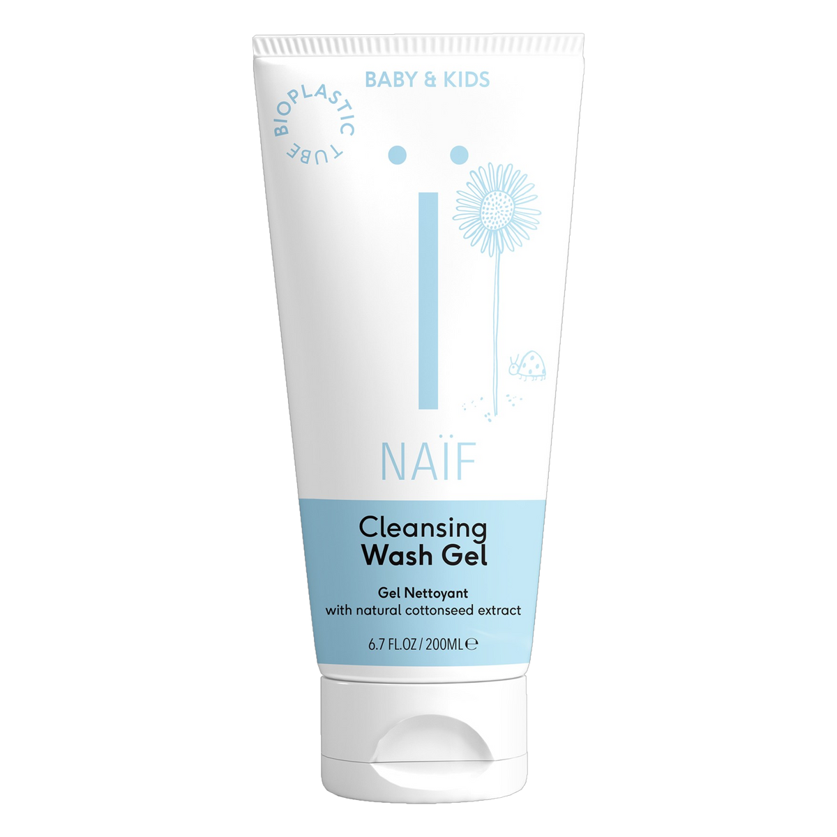 Naïf Baby & Kids Duschgel 200 ml für empfindliche Baby- und Kinderhaut mit Baumwollsamenextrakt