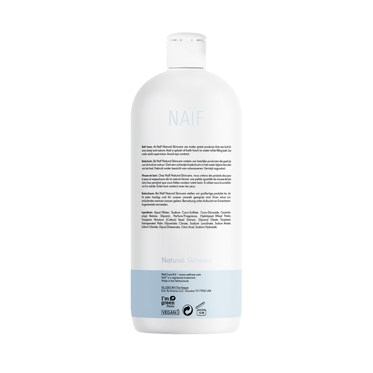 Retro del bagnoschiuma Naïf Baby & Kids 500 ml con ingredienti e applicazione