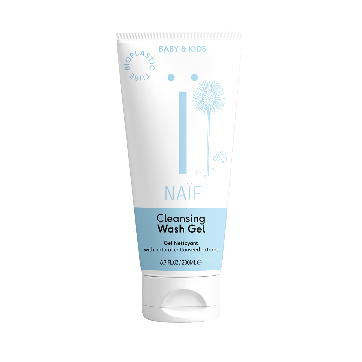 Naïf Baby & Kids Cleansing Wash Gel 15 ml for the gentle cleansing of sensitive baby skin.