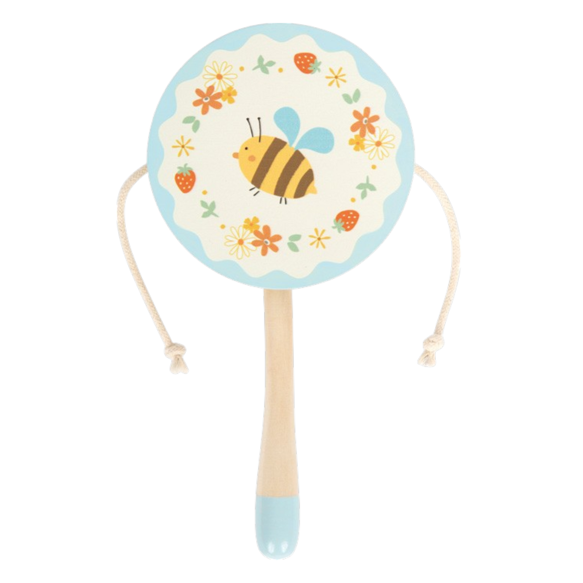 Small Foot Drehtrommel aus Holz mit Bienenmotiv für Kinder ab 24 Monaten.