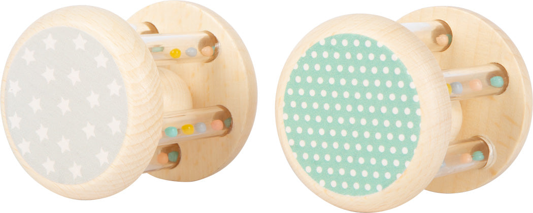Holz Greifspielzeug Tiere Pastell mit dekorativer Rückseite und Naturholz für Babys.